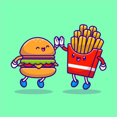 постеры Бургер и картошка