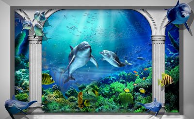 фотообои Арки и дельфины