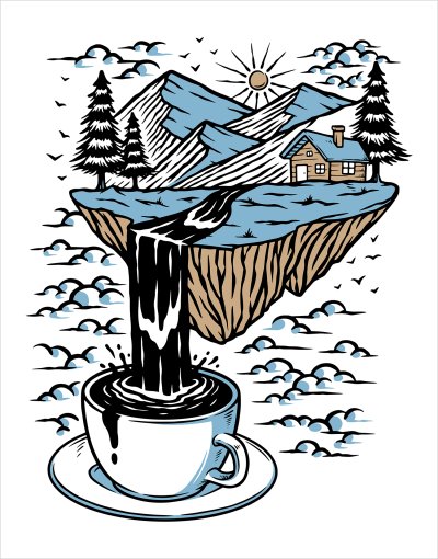постеры Кофейный водопад