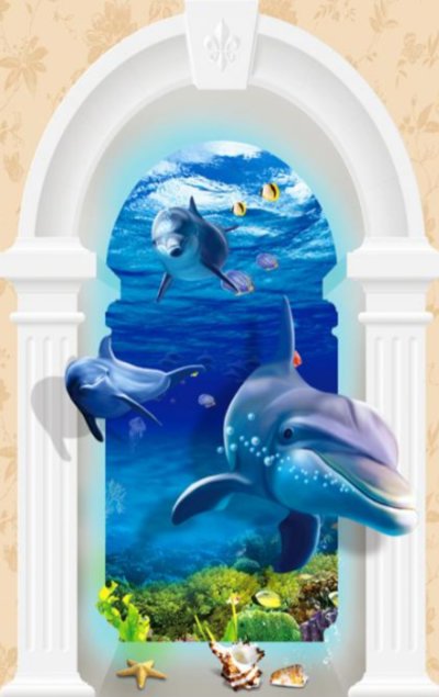 фотообои Арка с дельфинами