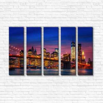 модульные картины Бруклинский мост ночь