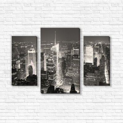 модульные картины Черно белый город