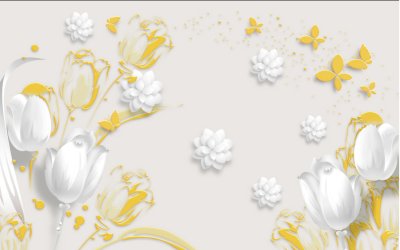 фотообои Белые тюльпаны