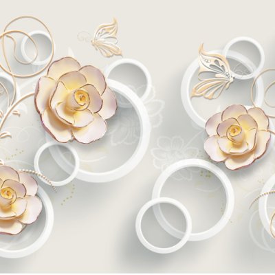 фотообои Медовые розы и кольца